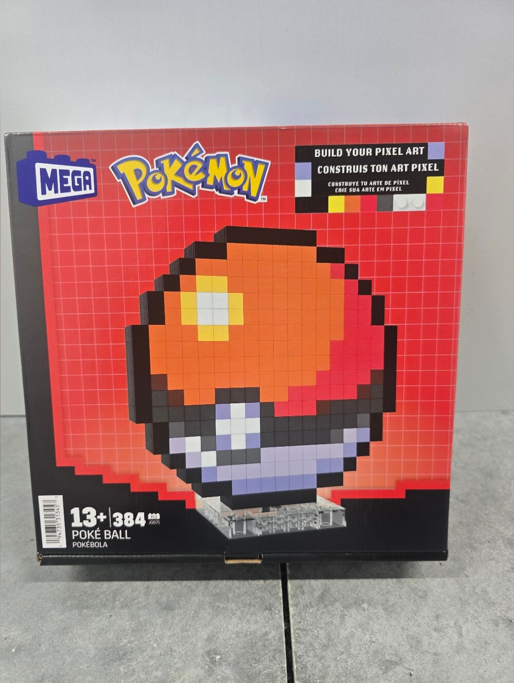 Mega Pokémon Pixel Poké Ball Mosaic - Red, Orange, Black